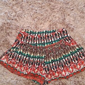eye candy Multicolor High-Waist Printed Shorts — Red, Green, Black